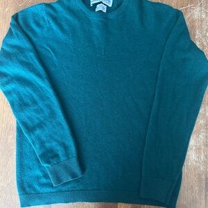 Ballantyne women’s dark green/teal 100% cashmere Crewneck Sweater